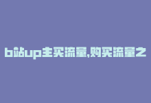 b站up主买流量，购买流量之王B站粉丝的正确姿势-商城24小时自助下单