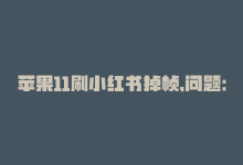 苹果11刷小红书掉帧,问题：我在使用苹果11刷小红书时遇到掉帧的情况，该如何解决？!-商城24小时自助下单