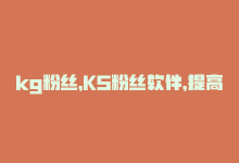 kg粉丝，KS粉丝软件，提高你的人气-商城24小时自助下单