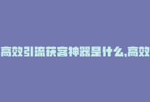 高效引流获客神器是什么，高效引流获客神器-商城24小时自助下单