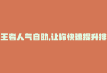 王者人气自助,让你快速提升排名是真的吗，王者人气自助，让你快速提升排名！-商城24小时自助下单