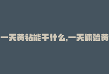 一天黄钻能干什么，一天体验黄钻，提升SEO-商城24小时自助下单