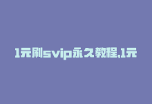 1元刷svip永久教程，1元刷量神器，让你轻松玩转DY！-商城24小时自助下单