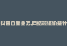 抖音自助业务,网络最低价是什么，抖音自助业务，网络最低价-商城24小时自助下单