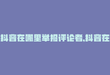 抖音在哪里举报评论者,抖音在哪里举报评论者？——详尽指南!-商城24小时自助下单