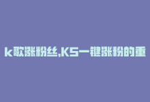 k歌涨粉丝，KS一键涨粉的重要措施：KS教你如何快速增加粉丝！新人必备！-商城24小时自助下单