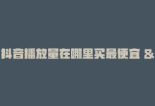 抖音播放量在哪里买最便宜 – 哪里可以以最低成本购买抖音播放量？！-商城24小时自助下单