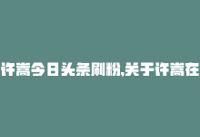 许嵩今日头条刷粉,关于许嵩在今日头条刷粉的秘密：真相究竟如何？!-商城24小时自助下单