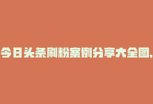 今日头条刷粉案例分享大全图,标题：今日头条刷粉案例分享大全图——揭秘成功背后的秘密策略!-商城24小时自助下单